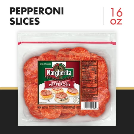 Margherita Pepperoni Slices 16 oz Pre-Sliced Deli Meat in Resealable Package