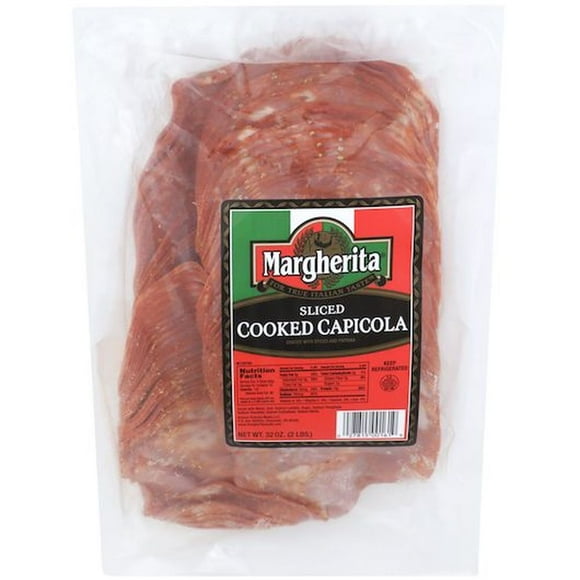 Margherita Sliced Cooked Capicola, 2 Pound -- 5 per Case.