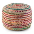 thumbnail image 1 of Margo Boho Round Pouf in Multi Color Braided Jute, 1 of 8