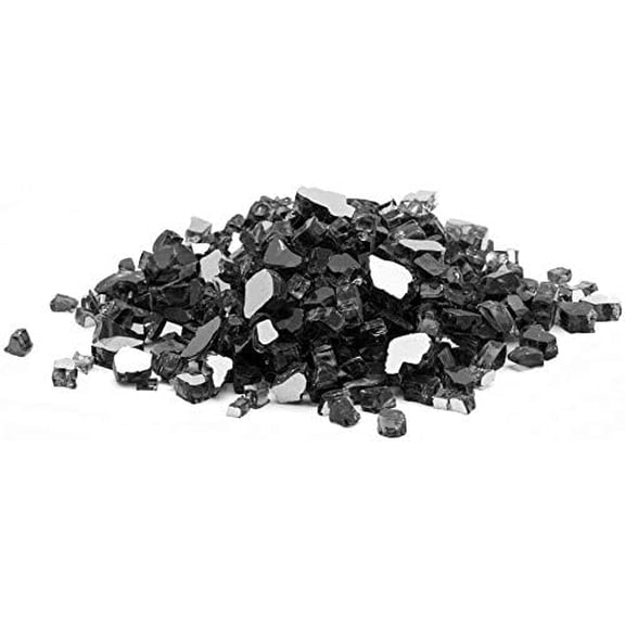 Margo Outdoor Living 10 lb 1/2" Black Reflective Fire Glass for Natural or Propane Fire Pit Fireplace Tempered Glass$$Garden & Patio