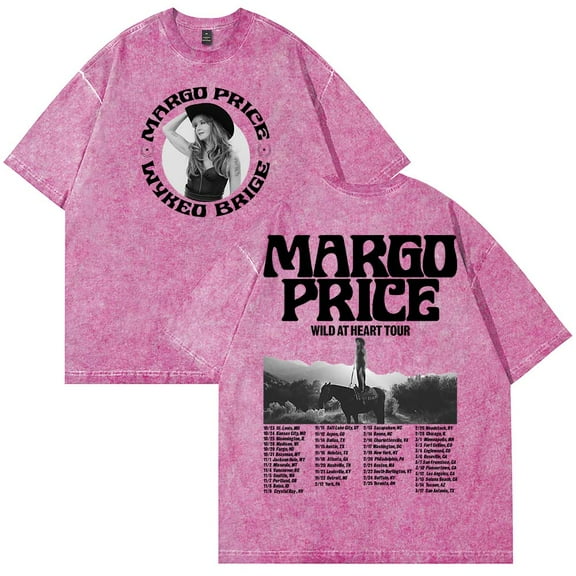 Margo Price Wild At Heart Tour Merch T-Shirt Cotton Wash Tee Women Men Short Sleeve Casual Crewneck Tee