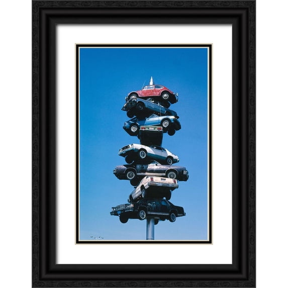 Margolies, John 17x24 Black Ornate Wood Framed with Double Matting Museum Art Print Titled - Car Spindle in Berwyn-llinois