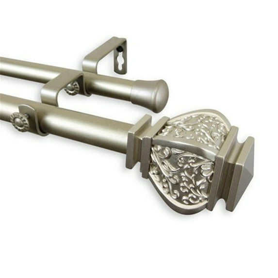 Margot 1" Double Curtain Rod-Color:Light Gold,Size:28-48"
