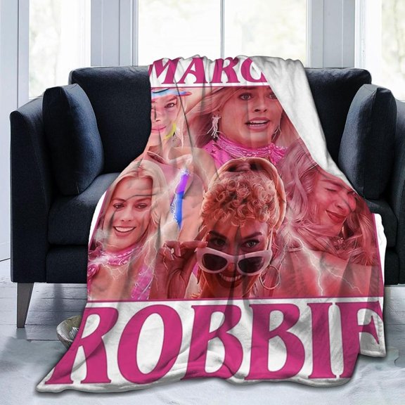 Margot Actor Robbie Throw Blanket Flannel Blanket Warm Soft Microfiber Blanket for Living Room Couch Sofa Bedroom Decor Gifts 60"x50"