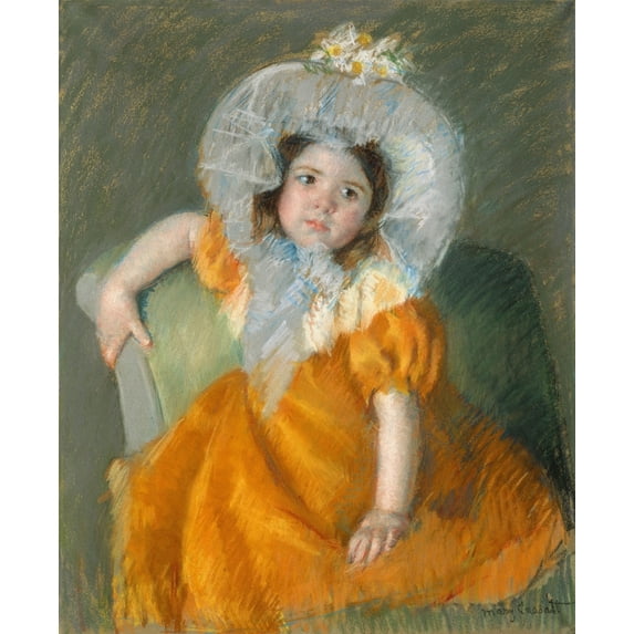 Margot In Orange Dress Fine Art (18 x 24)
