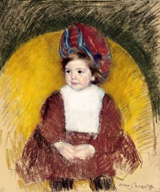 Margot In a Dark Red Costume Canvas Art - Mary Cassatt (20 x 24)
