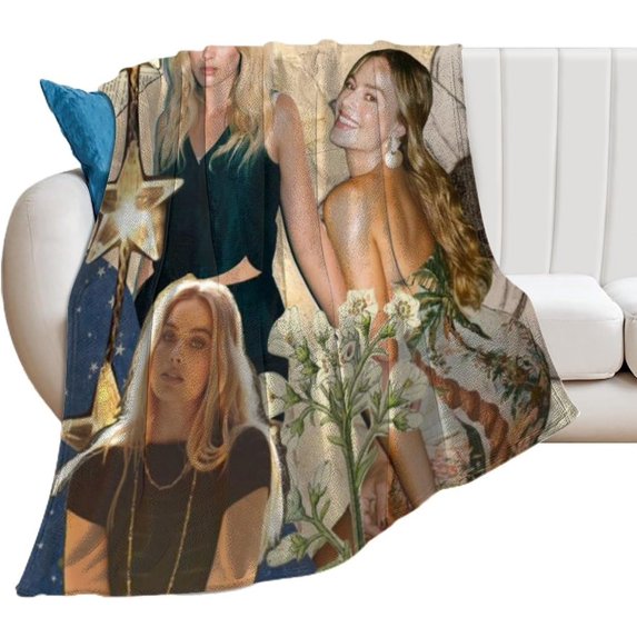 Margot Robbie Blanket Beautiful #7 Super Soft Throw Blanket Silky Flannel Lightweight for Sofa, Bed Blanket All Season Use 50"*60"(130 * 150cm)