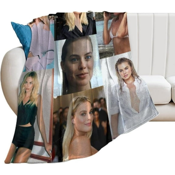 Margot Robbie Blanket Beautiful #7 Super Soft Throw Blanket Silky Flannel Lightweight for Sofa, Bed Blanket All Season Use 50"*60"(130 * 150cm)