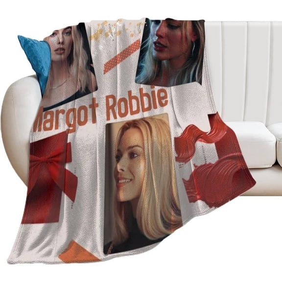 Margot Robbie Blanket Beautiful #7 Super Soft Throw Blanket Silky Flannel Lightweight for Sofa, Bed Blanket All Season Use 50"*60"(130 * 150cm)