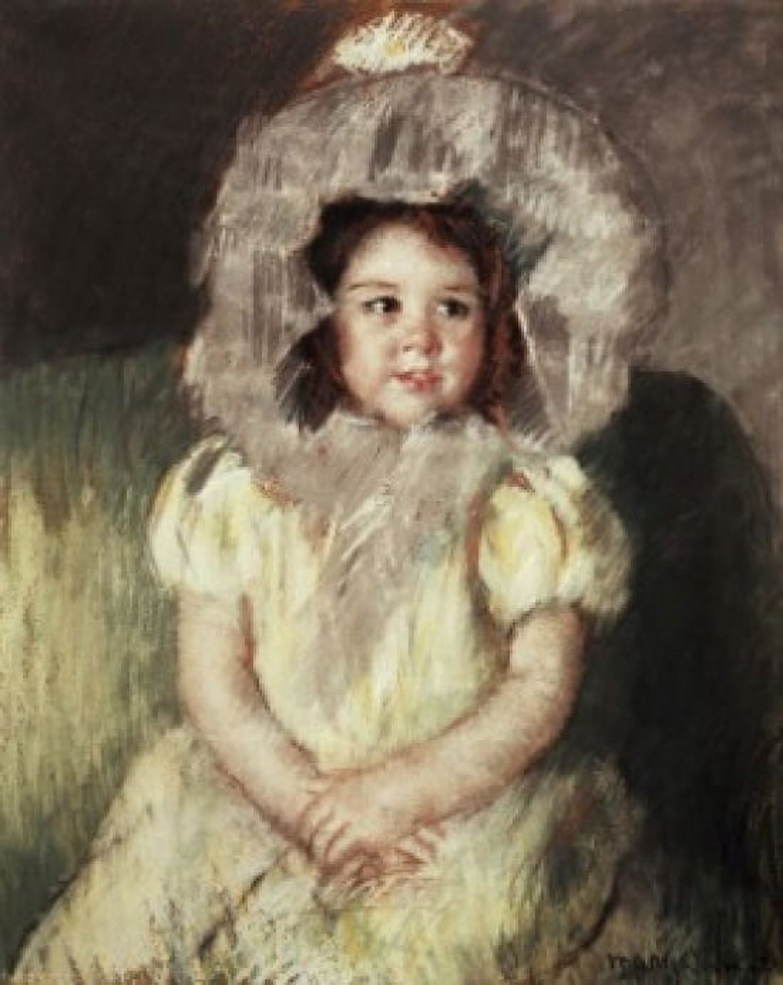 Margot in White 1902 Mary Cassatt (1845-1926American) Pastel on Paper Canvas Art - Mary Cassatt (24 x 36)