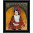 thumbnail image 1 of Margot in a Dark Red Costume Seated on a Round Backed Chair 20x23 Black Ornate Wood Framed Canvas Art by Cassatt, Mary,, 1 of 2