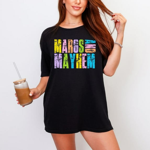 Margs and Mayhem, Neon Distressed Summer Shirt Design, Poolside Sublimation Graphic, Vacation Sunshine Vibes, Trendy Lake Beach Style All Size S-5Xl