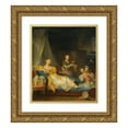 thumbnail image 1 of Marguerite Gérard 15x17 Gold Ornate Wood Frame and Double Matted Museum Art Print Titled - A Family in an Interior Playing with a Dog, 1 of 4