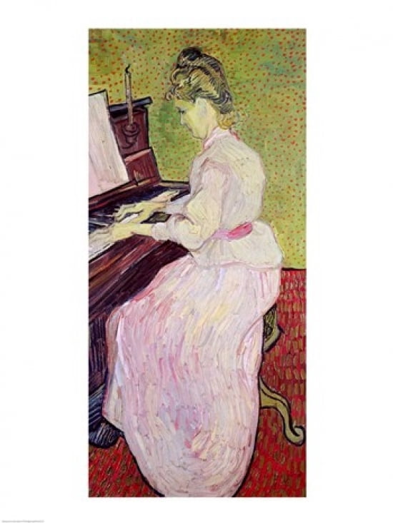 Marguerite Gachet at the Piano 1890 Canvas Art - Vincent Van Gogh (24 x 36)