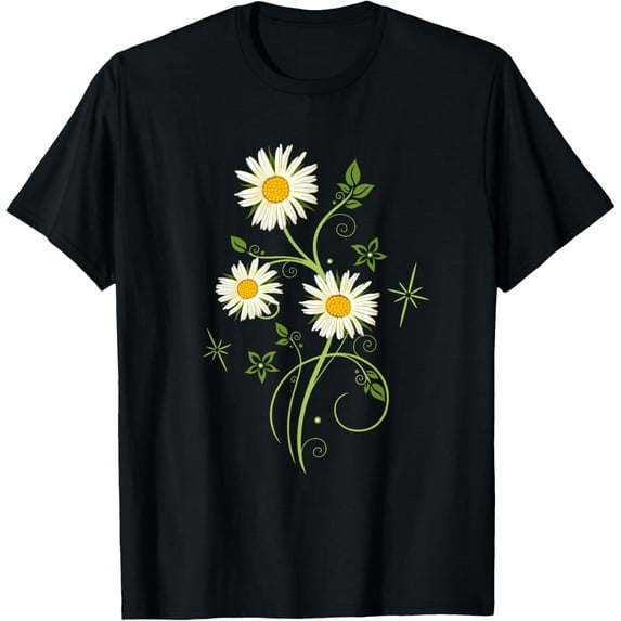 Marguerites Daisy Spring T-Shirt Summer Daisies Flower Shirt T-Shirt men and women can wear, black, white, gifts