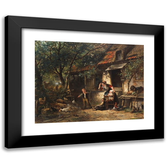 Mari ten Kate 14x12 Black Modern Framed Museum Art Print Titled - The Winged Thief (1860)