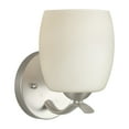 thumbnail image 1 of Maria 1-Light Brushed Nickel Bath Bracket with Satin Opal Glass - Brushed Nickel, 1 of 2