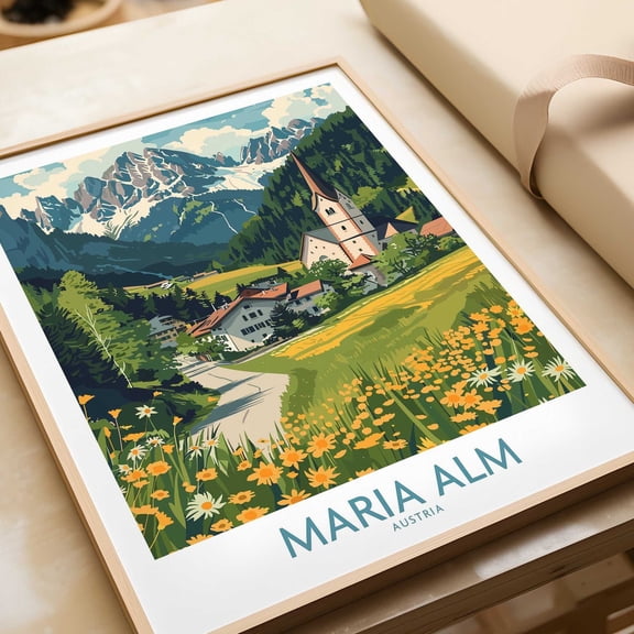 Maria Alm Wall Art Print Wall Art Print Poster Gift Home Decor Travel Print & Artwork For Office Gallery Wall
