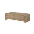 thumbnail image 1 of Maria Coffee Table, 2 Drawer and Waterfall Style, Beige Wood 47 Inch, 1 of 5