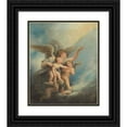 thumbnail image 1 of Maria Cosway 15x17 Black Ornate Wood Framed Double Matted Museum Art Print Titled - An Angel and Putti Accompanying a Child's Soul to Heaven, 1 of 5