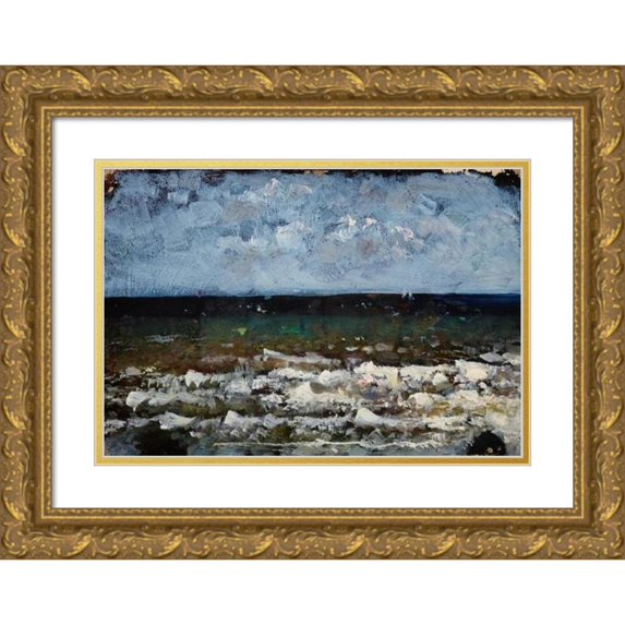 Maria Dulębianka 24x18 Gold Ornate Framed and Double Matted Museum Art Print Titled - Sea (1910)