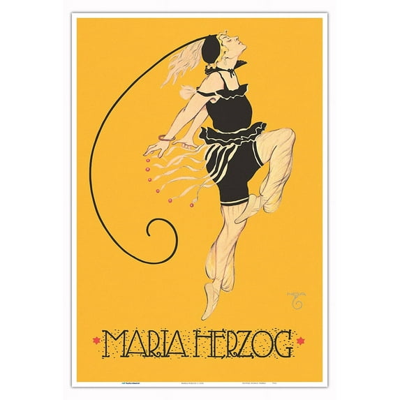 Maria Herzog - Vintage Dance Poster c.1906 - Master Art Print (Unframed) 13in x 19in