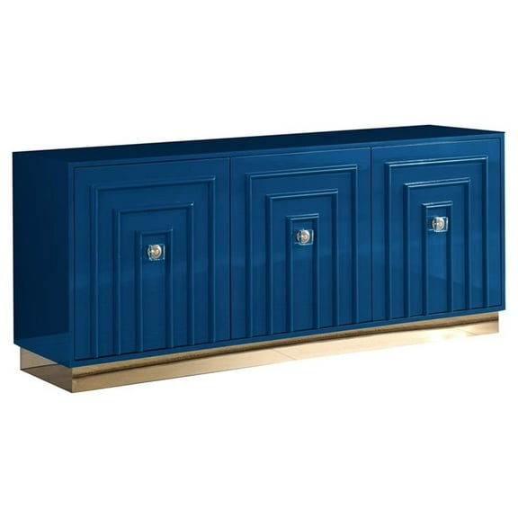 Maria Modern High Gloss Lacquer Wood Sideboard in Blue