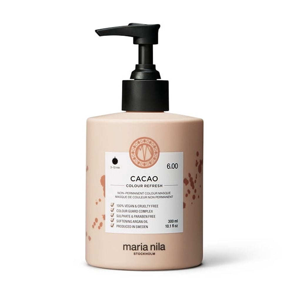 Maria Nila Colour Refresh, Cacao 10.1 Fl Oz, Brown Hair mask, Semi-Permanent Pigments, 100% Vegan & Sulfate/Paraben free