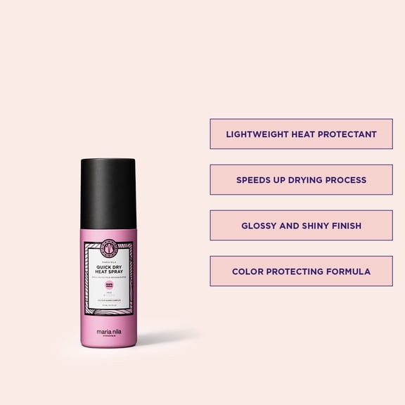 Maria Nila Quick Dry Heat Spray, 11.7 Fl Oz, Protects Hair from Heat & Minimizes Drying Time, 100% Vegan & Sulfate/Paraben free