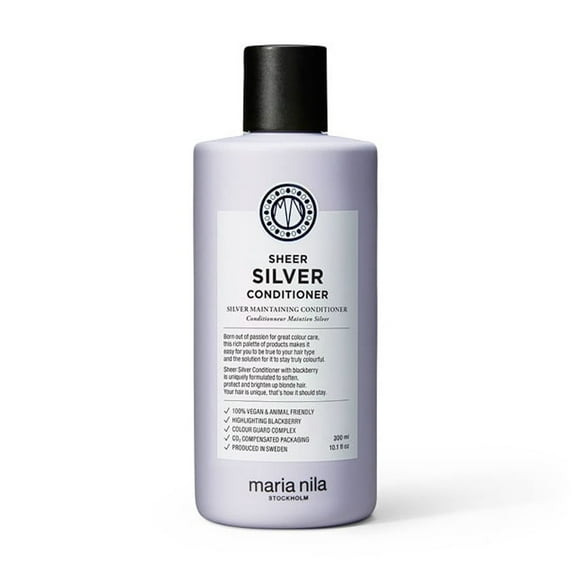 Maria Nila Sheer Silver, Conditioner 10.1 Fl Oz, Neutralizes Golden Shades, Violet Pigments Gives Cool Tone, 100% Vegan & Sulfate/Paraben free