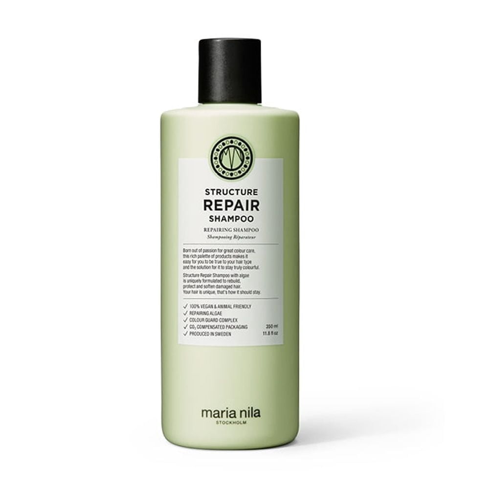 Maria Nila Structure Repair, Shampoo 11.8 Fl Oz, For Damaged & Chemically Treated Hair, Algae Extract Rebuilds & Moisturizes, 100% Vegan & Sulfate/Paraben free
