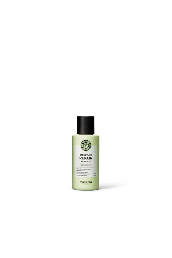 Structure Repair, Shampoo 3.4 Fl Oz, For Damaged & Chemically Treated Hair, Algae Extract Rebuilds & Moisturizes, 100% Vegan & Sulfate/Paraben free