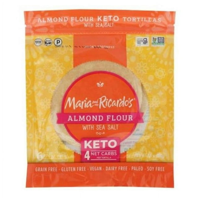 Maria & Ricardo 4.6 oz Sea Salt Tortillas Almond Flour Pack of 6