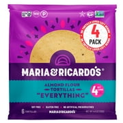 Maria  Ricardo's Almond Flour Tortillas br"Everything" (4 Pack, 6 Tortillas per Pack)