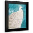 thumbnail image 1 of Maria, Robin 12x14 Black Modern Framed Museum Art Print Titled - Royal Plume on Teal, 1 of 5
