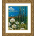 thumbnail image 1 of Maria, Robin 12x14 Gold Ornate Wood Framed with Double Matting Museum Art Print Titled - Dandelion Wishes, 1 of 4