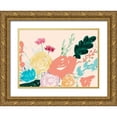 thumbnail image 1 of Maria, Robin 14x11 Gold Ornate Wood Framed with Double Matting Museum Art Print Titled - Bright Bursting Floral, 1 of 4