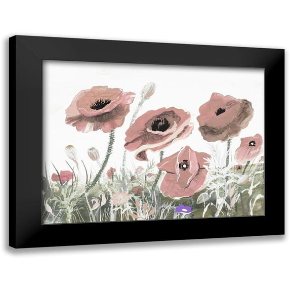 Maria, Robin 14x12 Black Modern Framed Museum Art Print Titled - Victory Pink Poppies II