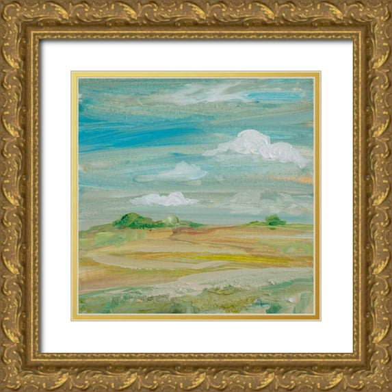 Maria, Robin 20x20 Gold Ornate Wood Framed with Double Matting Museum Art Print Titled - My Land III