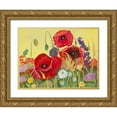 thumbnail image 1 of Maria, Robin 24x19 Gold Ornate Wood Framed with Double Matting Museum Art Print Titled - Victory Red Poppies I, 1 of 4