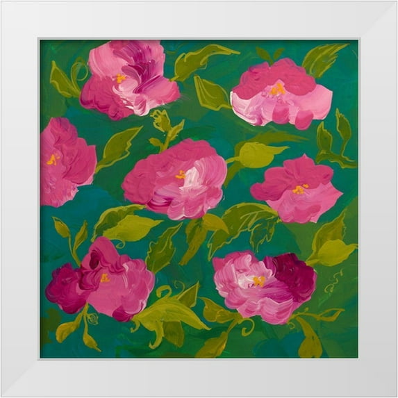 Maria, Robin 26x26 White Modern Wood Framed Museum Art Print Titled - Bunch of Flowers II