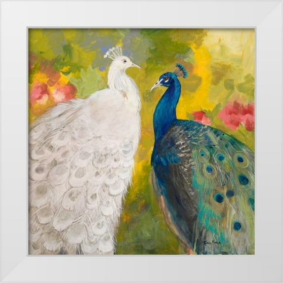 Maria, Robin 26x26 White Modern Wood Framed Museum Art Print Titled - Royal Plumes