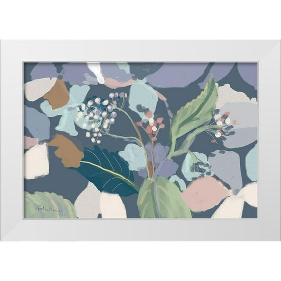Maria, Robin 32x23 White Modern Wood Framed Museum Art Print Titled - Floral Print