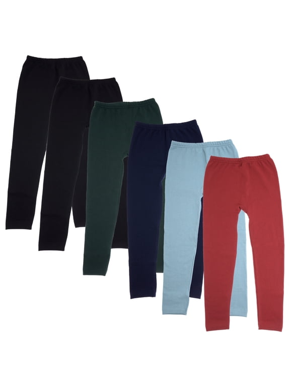 Girls' Fleece-Lined Leggings (6-Pack)