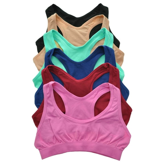 Maria Rosa Girls Seamless Racerback Bralettes (6-Pack)