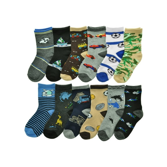 Maria Rosa Kid's Novelty Crew Socks (12-Pairs)