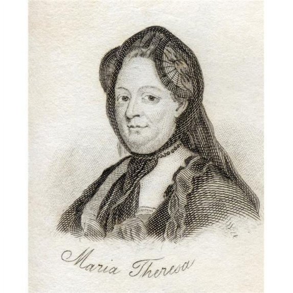 Maria Theresa 1717-1780 Archduchess of Austria & Queen of Hungary Croatia & Bohemia From The Book Crabbs Historical Poster Print - Large - 26 x 32