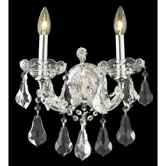 Maria Theresa 2 light Chrome Wall Sconce Clear Royal Cut Crystal
