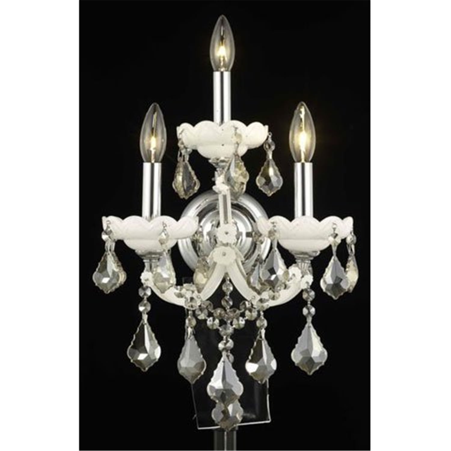 White Crystal Trim Dimmable Wall Sconce with Royal Cut