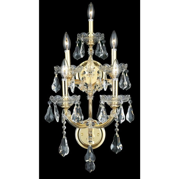 Maria Theresa 5 light Gold Wall Sconce Clear Royal Cut Crystal
